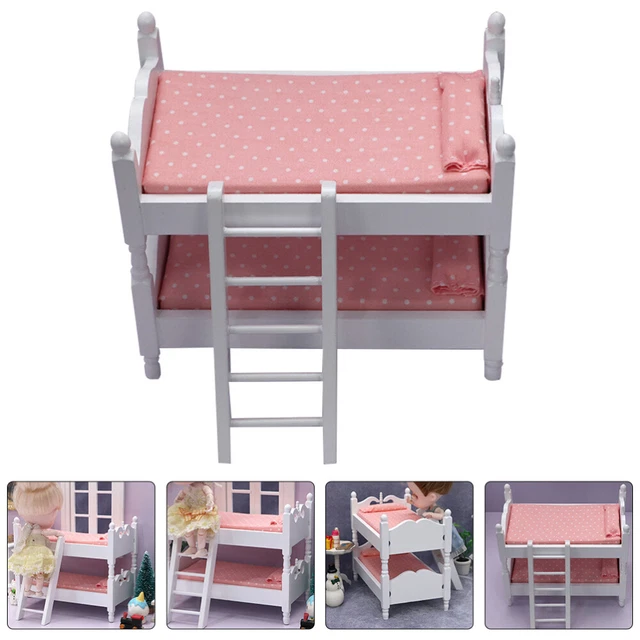 MINI BUNK BED for Dolls House Beds Dollhouse Toy Furniture Micro Scene