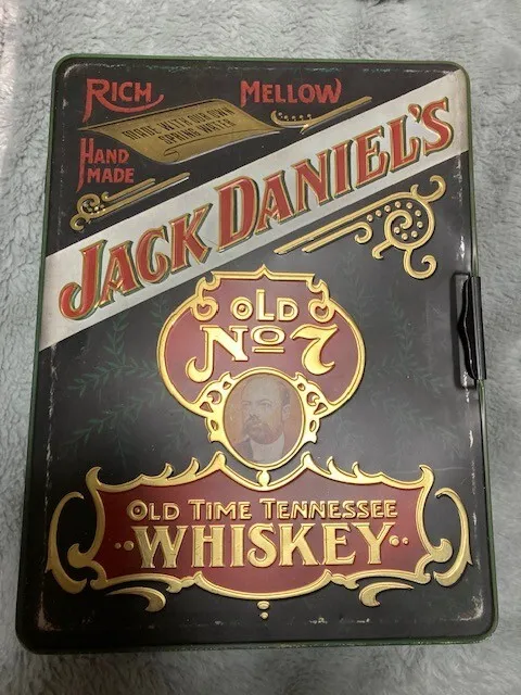 Vintage Jack Daniels Old No 7 Tennessee Whiskey Tin Box Container Metal 1978