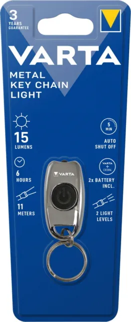 Varta Schlüssellampe LED Metal Key Chain Light inkl. 2x CR2016 16603