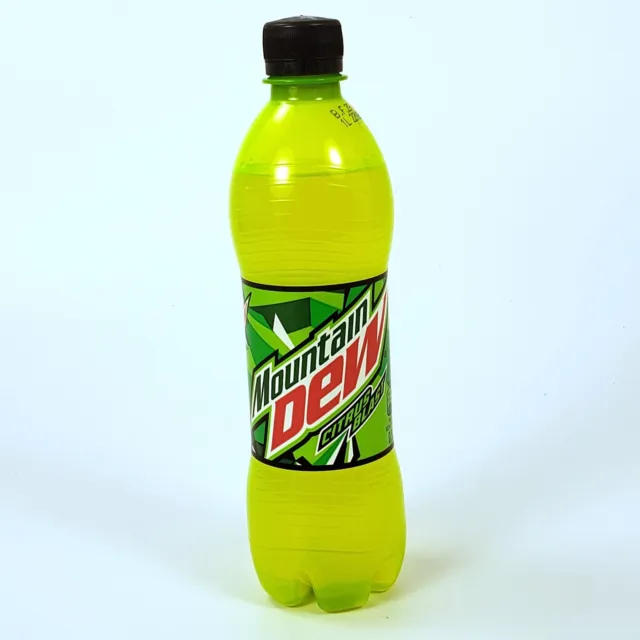RARE Unopen Mountain Mtn Dew bottle from ICELAND with writting in Icelandic