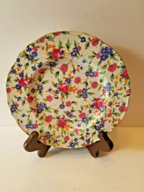 Vintage Royal Winton Old Cottage Chints 7" Dessert Plate ca1950
