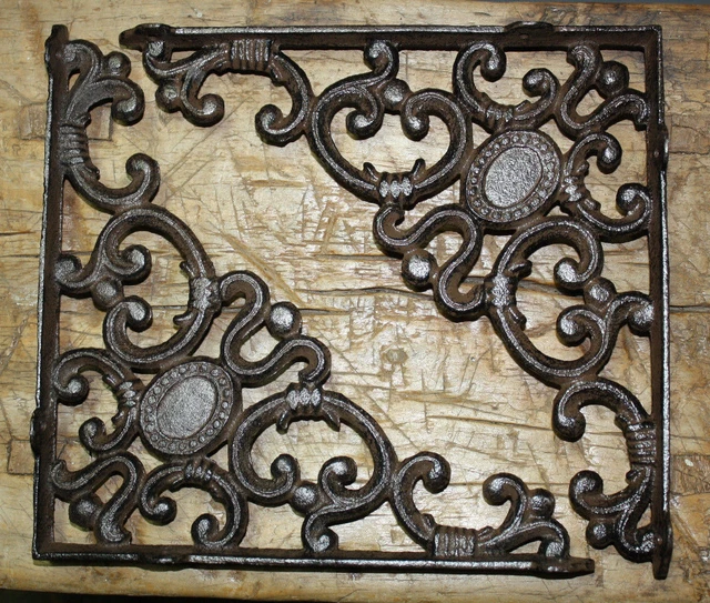 4 LG Cast Iron Victorian Style Brackets Garden Braces RUSTIC Shelf Bracket