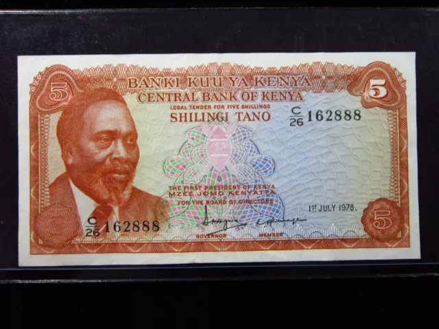KENYA 5 Shilingi 1978 P15 Central Bank Banki Kuu Shillings Currency Money h2888