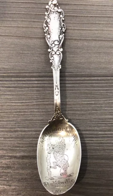 Unusual Antique Gorham Sterling Silver USA Versailles Pattern Souvenir Spoon