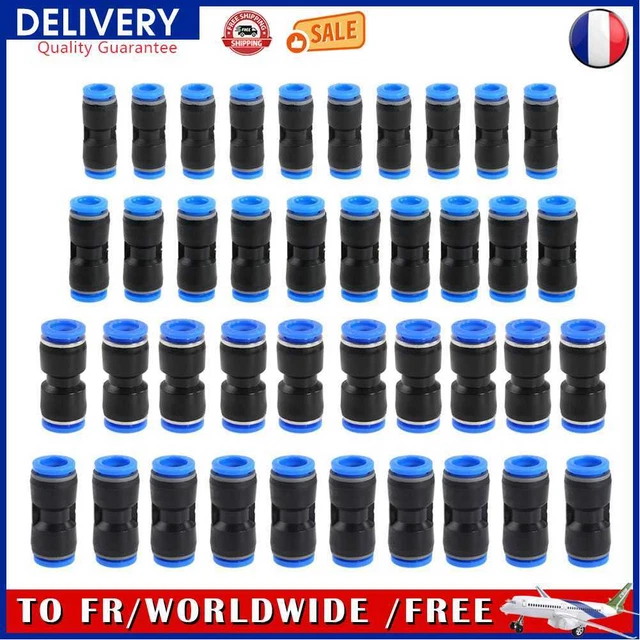40x PU Pneumatic Fittings Plastic Connector Straight Gas Air Water Hose Pipe