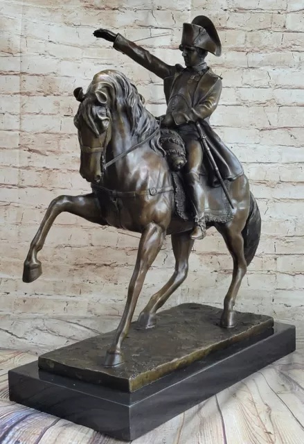 Statue Sculpture Horse Napoleon French Style Bronze Hot Cast Signed Figurine
