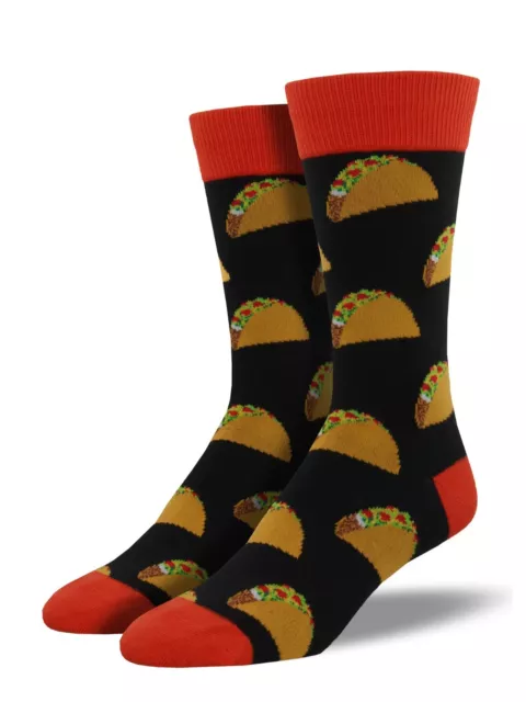 Socksmith Men's Socks Novelty Crew Cut Socks "Tacos" / Choose Your Color!!