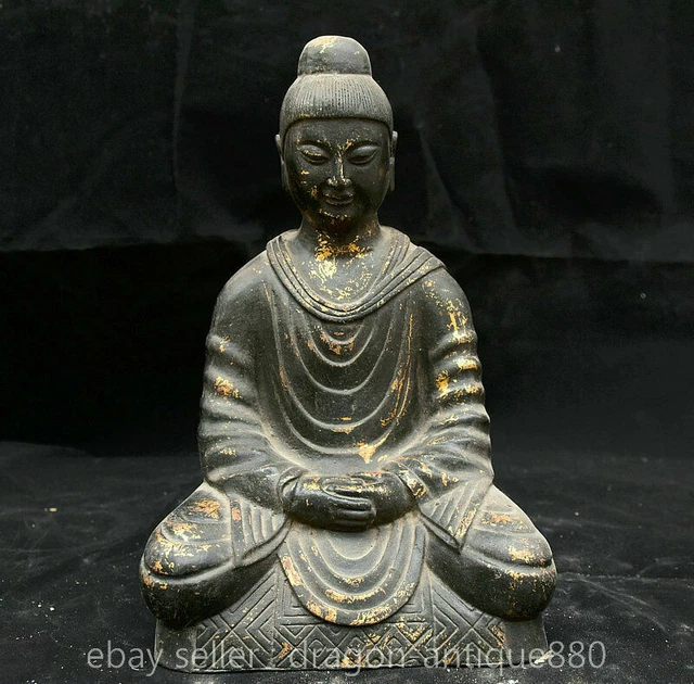 24CM Antique Old Chinese Buddhism Bronze Gilt Kwan-Yin Guan Yin Buddha Statue