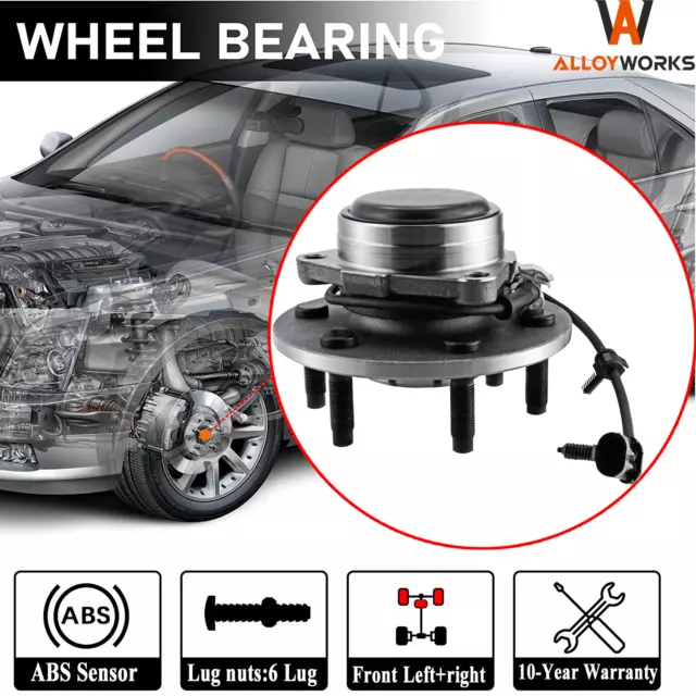 Fit Chevy Silverado 1500 Tahoe GMC Sierra 1500 2WD Front Wheel Hub and Bearings