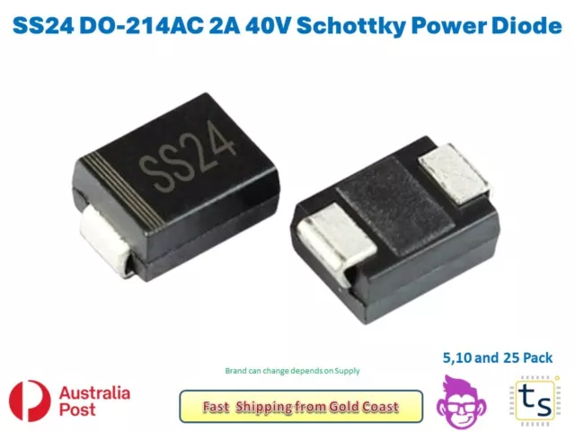 1-25 pack SS24 DO-214AC SMD 40V - 2.0A Schottky Barrier Rectifiers Diode