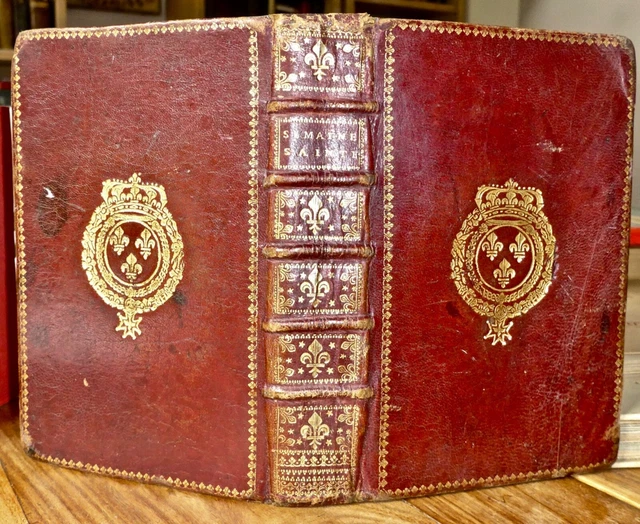 1724,Office Semaine Sainte,Belle Reliure Aux Armes,Fleur De Lys.