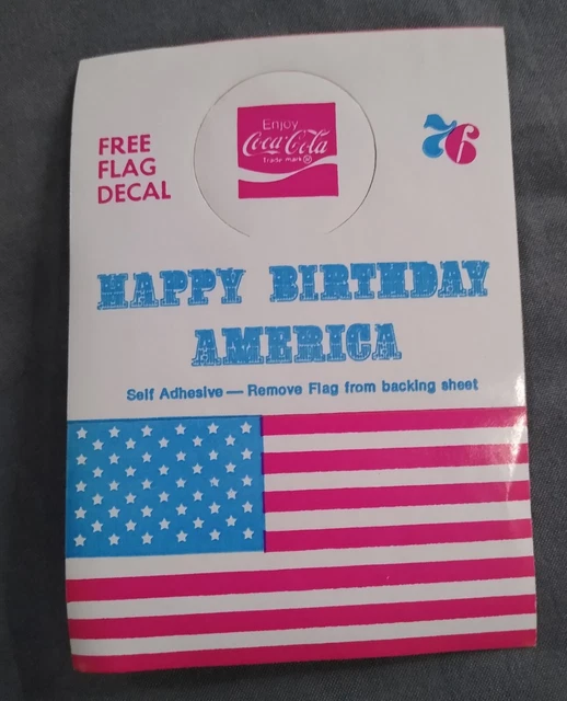 Vintage 1976 Coca-Cola Happy Birthday America Stickers lot of 3
