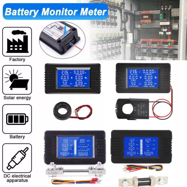 AC DC LCD-Panel Digital Power Watt Meter Monitor Spannung Voltmeter Amperemeter