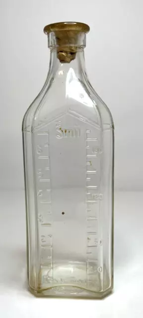 Antique Knoxall Viii Glass Bottle Medical Medicine Dosage Lined 6oz 180ml