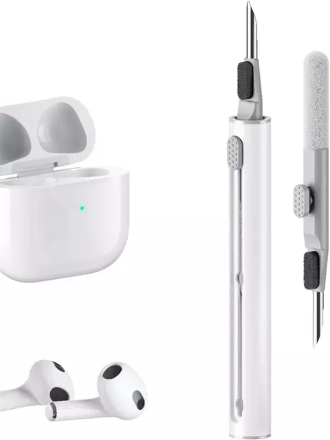 Kit Di Pulizia per Airpod/Airpod Pro 3 in 1, Con Spugna, Pennello, Punta in Meta