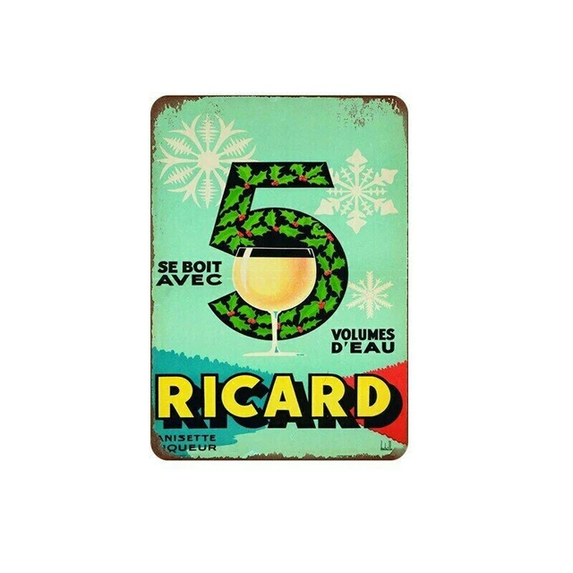 Plaque métal PASTIS PROVENÇALE 40 x 30 cm déco rétro