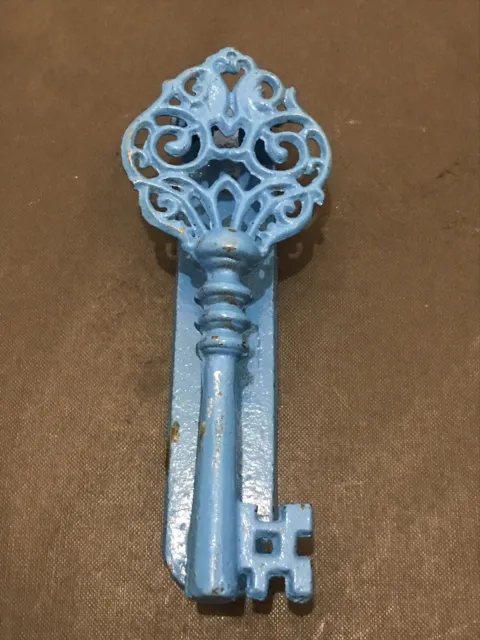 Heurtoir de porte marteau de porte bleu en forme de clé 2