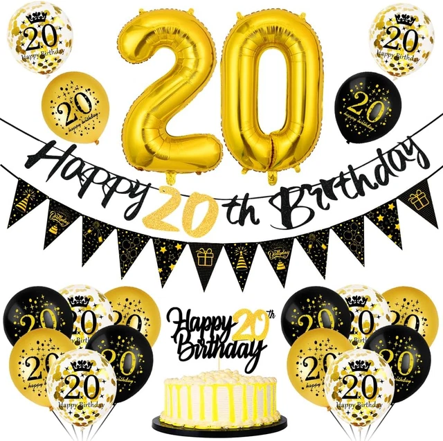 Decorazione Compleanno Oro E Nero - Striscione 110x180 Cm, Sfondo Fotografico, Riutilizzabile - Foto 10