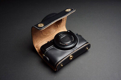 Real Leather Full Camera Case Bag for SONY RX100 V II III IV MARK V III IV Black