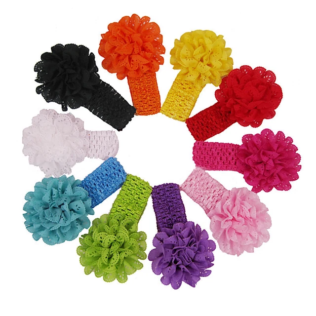 10 Color Newborn Toddler Baby Girls Boys Flower Headband Head Wrap