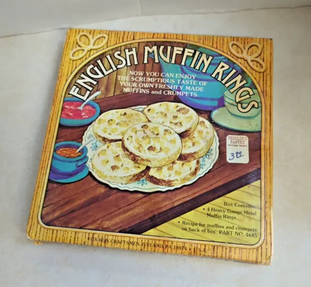 VTG English Muffin Rings, Set of 4, Fox Run Craftsman, Used in Original Box, 70s