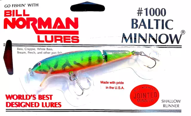 VINTAGE BILL NORMAN Lures Jointed FireTiger Baltic Minnow Shallow $13.49 -  PicClick