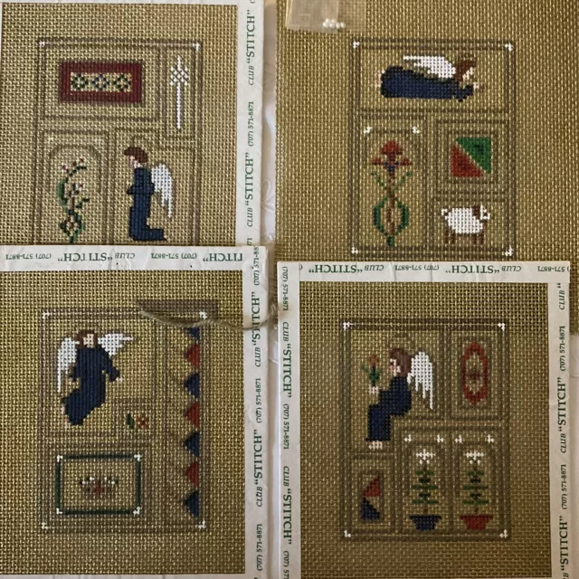 Lona de oro pintada a mano con punta de aguja diseño para mujeres cuatro azulejos de catedral