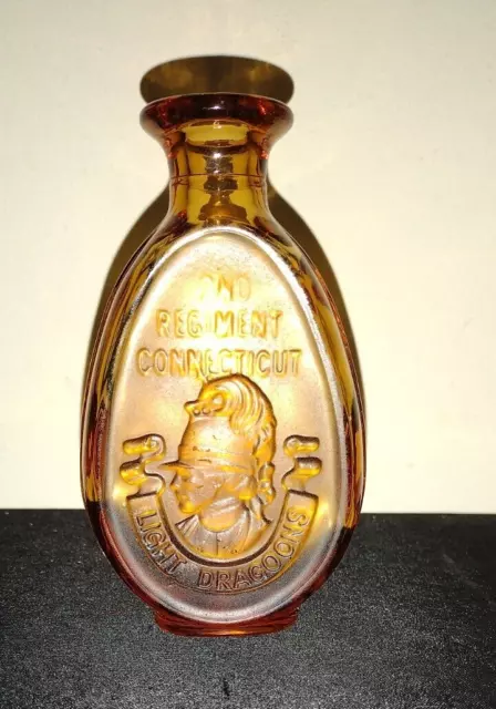 S.A.R. 1981 SONS of the American Revolution Glass Bottle 2nd REGIMENT CONN.