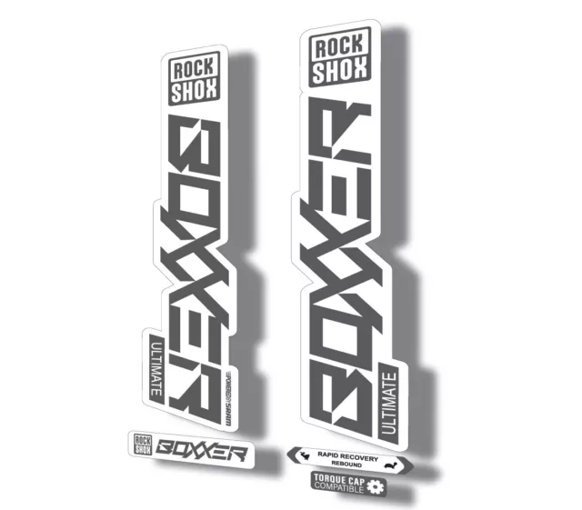 Rock Shox BOXXER 2020 ULTIMATE Mountain Bike Cycling Decal Sticker White Gray