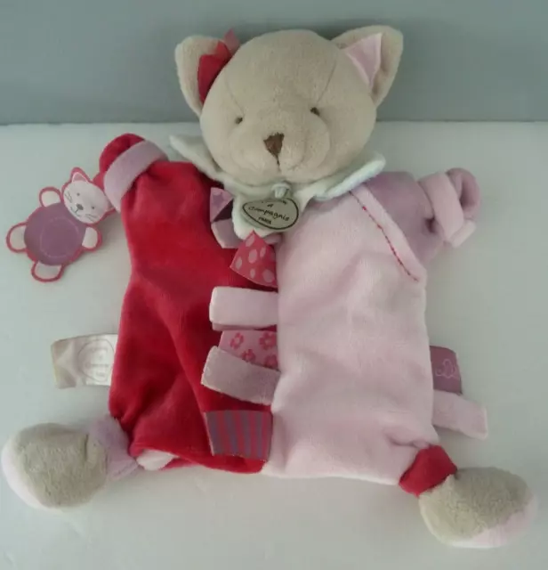 Z. DOUDOU ET COMPAGNIE MARIONNETTE CHAT Enola rose rouge mauve - TTBE