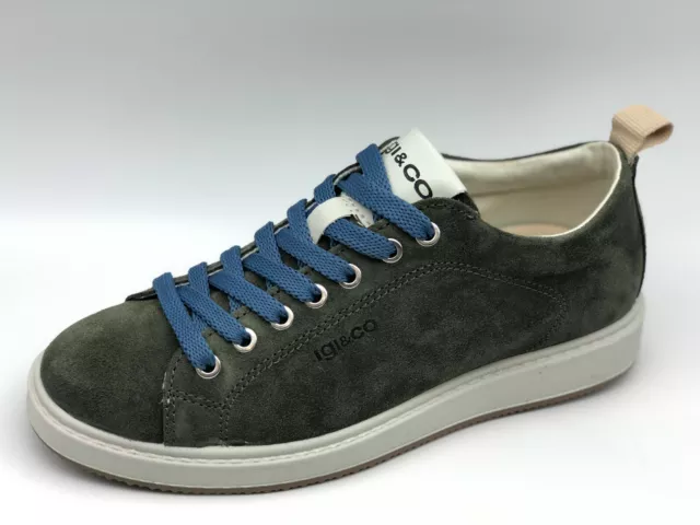 Sneakers Igi&co 5137933 camoscio verde militare Made in Italy