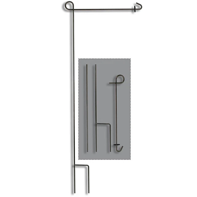 Garden Flag Holder   3pc Metal Stand   Fits Standard Size Garden Flags