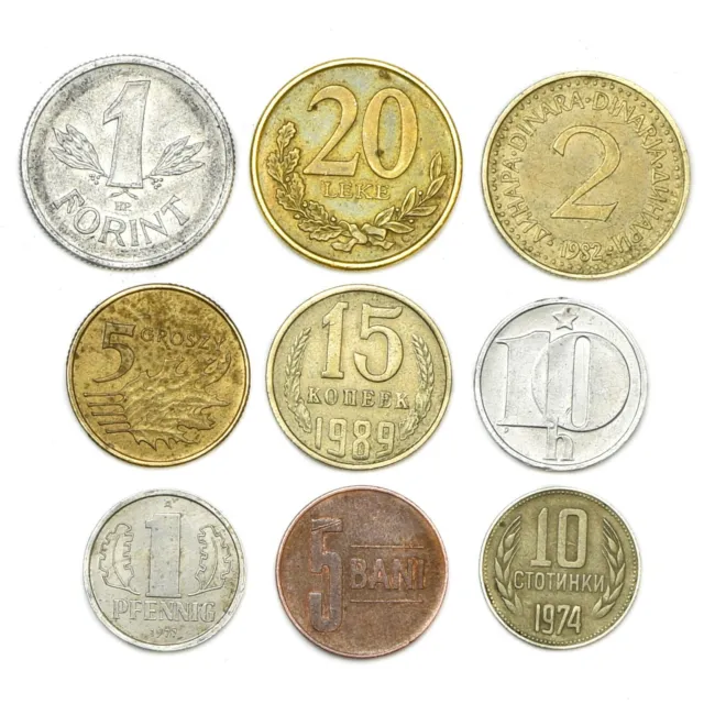 9 Different Coins From Socialist Bloc Coins, Eastern Bloc Coins, Communist Coins