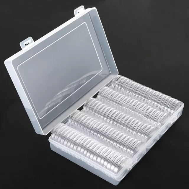 100PCS Australian Coin Collection Holder Cases Capsules Round Storage Book Album