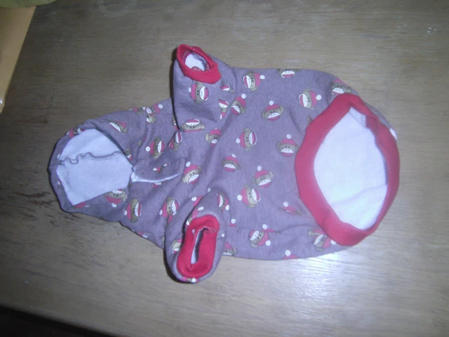 Top paw Dog jacket Monkey hoodie  22 inches around belly