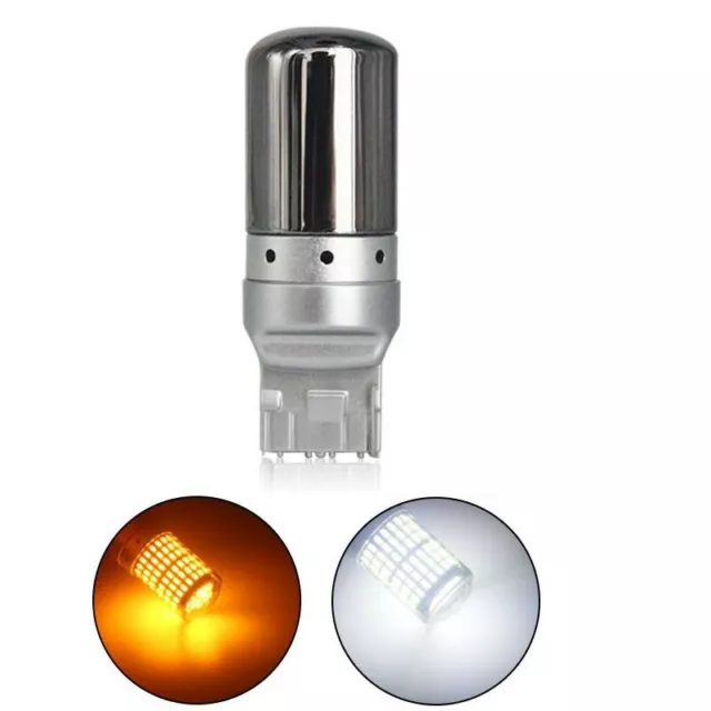 ampoule LED W21W T20 144smd Blanc ou Orange Chrome feux de jour Veilleuses recul