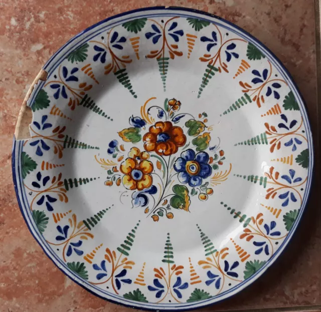 Grande assiette ou plat faience céramique Talavera Duran - Plate pottery Spain