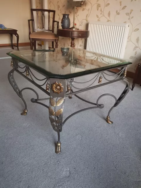 Stunning Mid Century Artedi Italian Designer Coffee Table In Steel & Glass. Rare