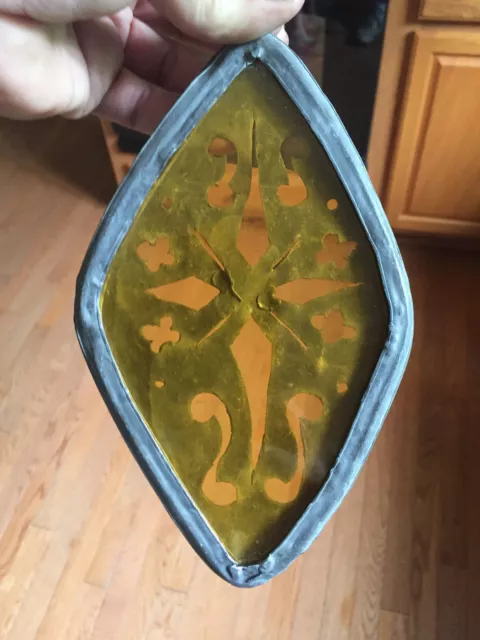 Antique Primitive 19th Century Lead Sun Catcher Stained Glass