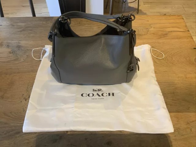 COACH HANDBAG DALTON 28 Pebble Leather Shoulder Bag Heather Grey
