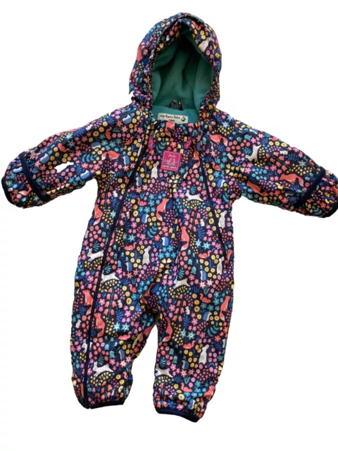 JoJo Maman Bebe Splish Splash Woodland Fox 3-6 months Waterproof Snowsuit