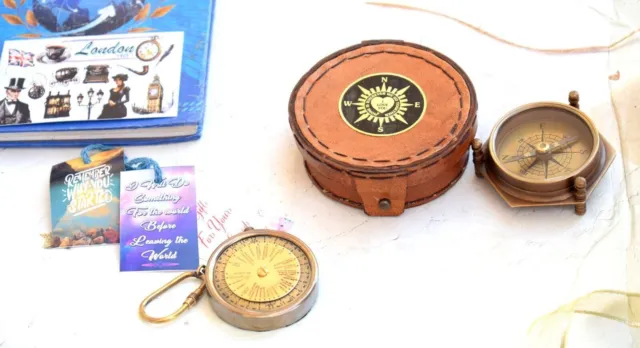 Brass Compass Desktop Collectible Compass Directional Hiking Vintage Compass