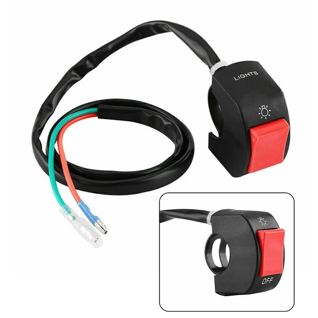INTERRUTTORE TASTO MOTO BICI ON OFF 3 FILI SCOOTER FRECCE LUCI FARI UNIVERSALE - Foto 5