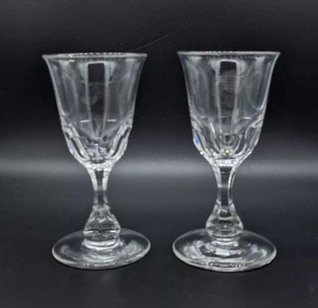 Two Stunning Early 19th Century Wine Glasses With Petal Cut Stems and Lower Bowl