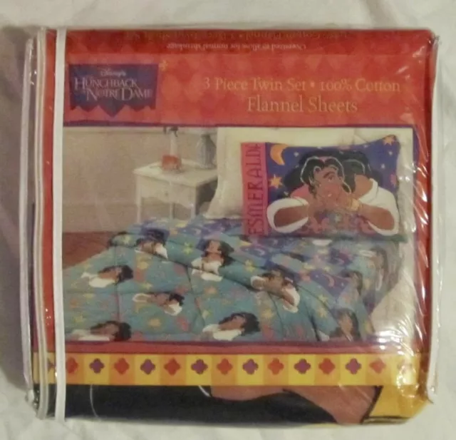 Hunchback of Notre Dame (3 piece Flannel Twin Sheet Set) Brand New & Sealed