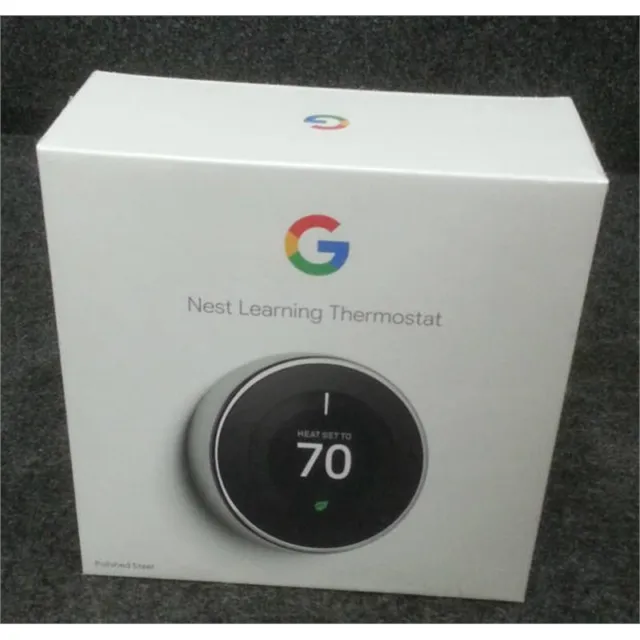 Google T3019US Nest Learning Thermostat 3rd Generation Polish Steel