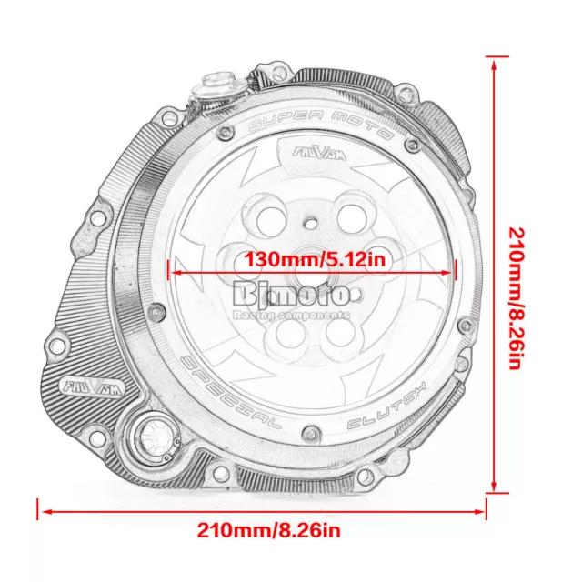 1 set coperchio frizione rosso trasparente piastra di pressione frizione per SUZUKI GSXS1000 2018-2021 2