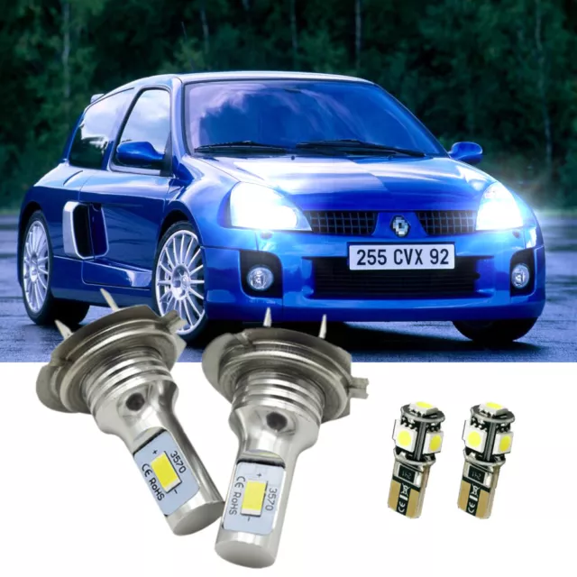 Fits Renault Clio MK3 H7 501 55w white 6000k Low/Canbus LED Side Light Bulbs