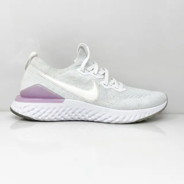 Nike Womens Epic React Flyknit 2 BQ8927-101 White Running Shoes Sneakers Sz 9.5