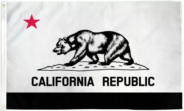 3x5 Black and White California State Flag Grizzly Bear NEWSOME SUCKS 100D